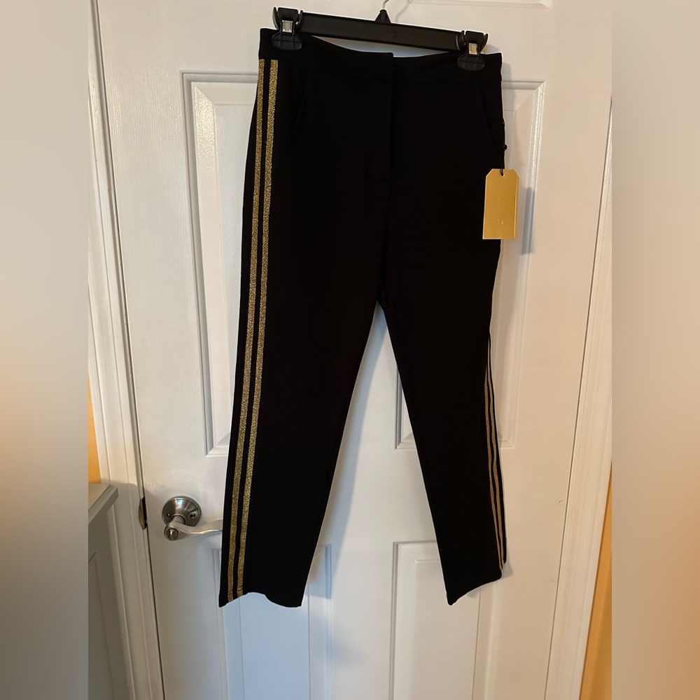 Shine Star Gold Black pants NWT